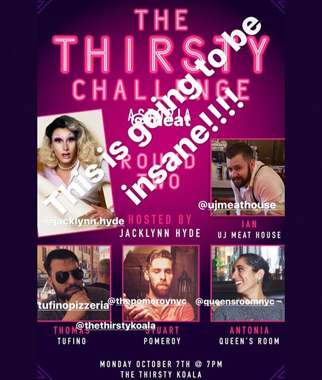 Monday, October 7. Another #Aussie throw down with secret ingredients from #downunder limited time and an all star #ditmars line up! So come and support your favorite #local #mixologists and see who’ll move on to compete in the Final! @queensroomnyc @thepomeroynyc @tufinopizzeria @ujmeathouse #barlife #bartender #bartenderlife @qnsgram @weheartastoria @boastnyc @yeahfoodbeer @thehungrydominican @starvingactressnyc #eater @yelpqueens #eeeeeeats #huffposttaste #seriouseats #drink #drinklocal
.
.
.
Let’s not forget Round Two of our Raging Reaper Wing Challenge!  Hotter than #ayersrock @mstannah @jacklynn.hyde @onebitetai